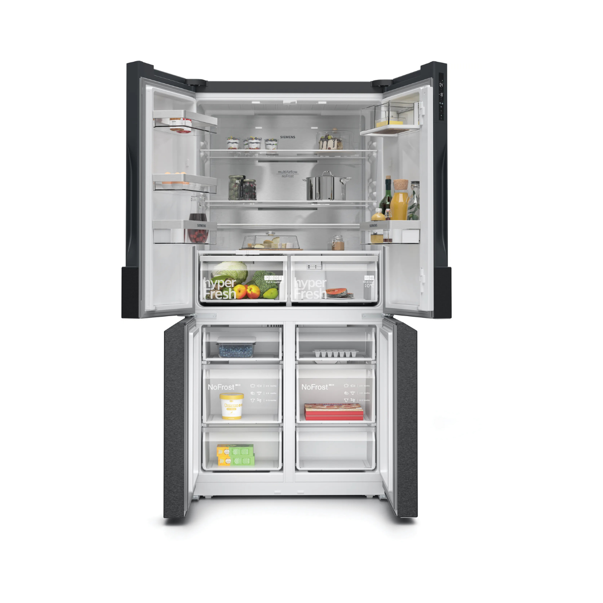 Siemens iQ300 French Door Kyl/Frys KF96NAXEA 91 cm hyperFresh, noFrost, LED-bely