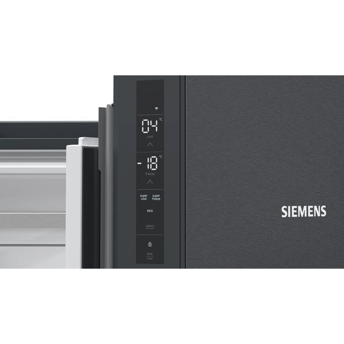 Siemens iQ300 French Door Kyl/Frys KF96NAXEA 91 cm hyperFresh, noFrost, LED-bely