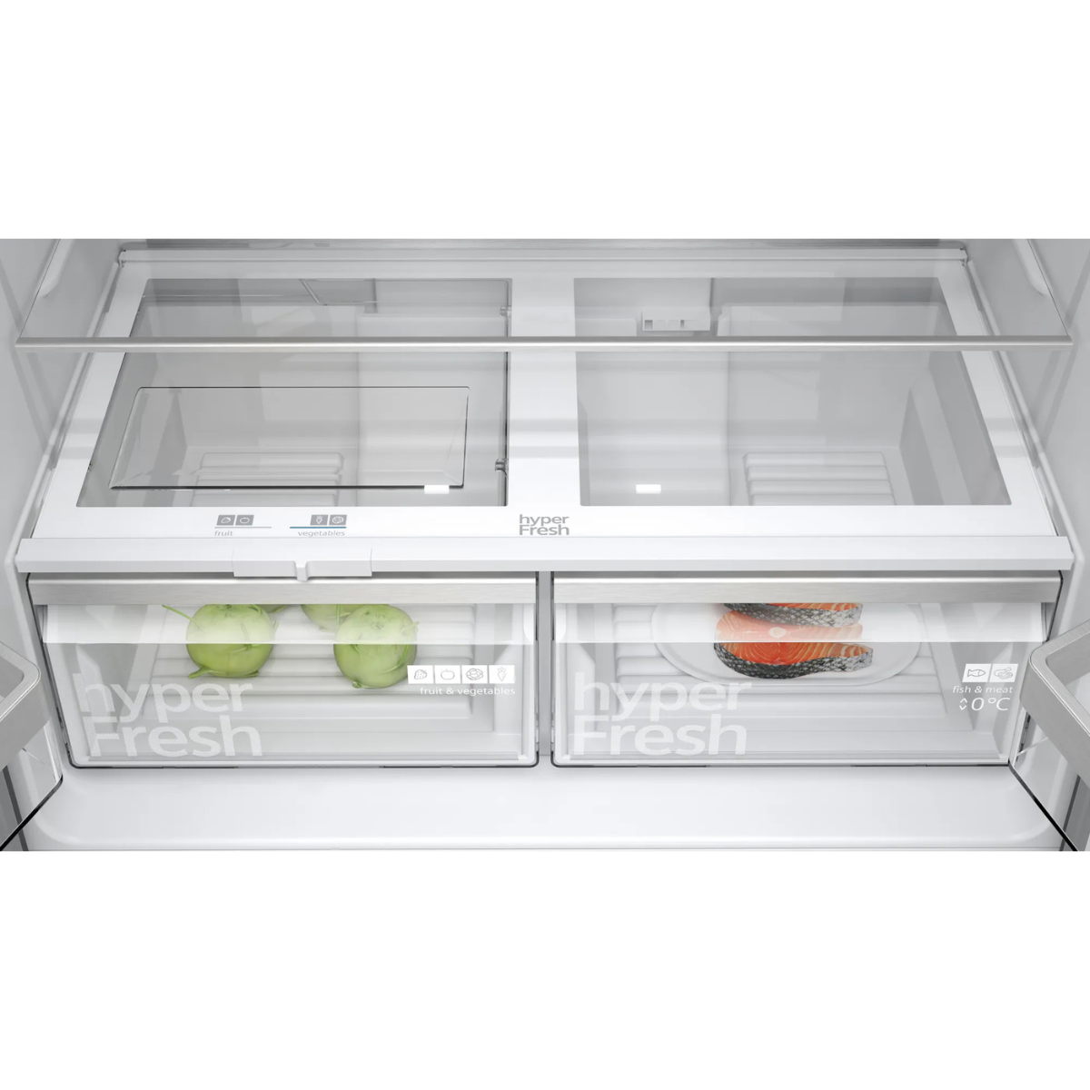 Siemens iQ300 French Door Kyl/Frys KF96NAXEA 91 cm hyperFresh, noFrost, LED-bely