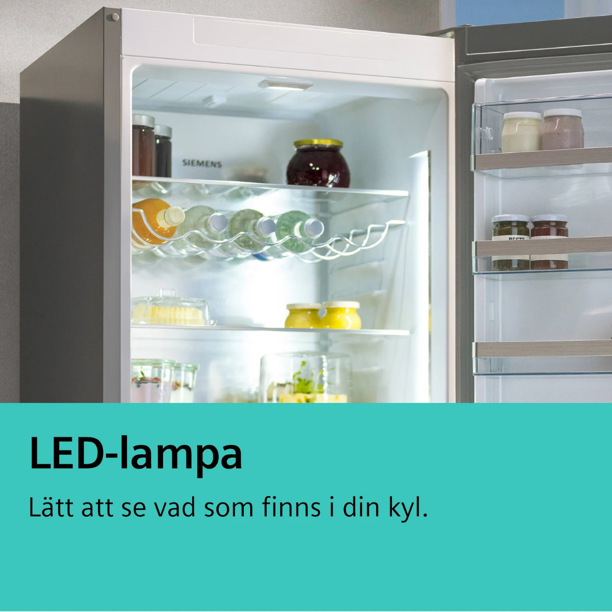 Siemens iQ300 French Door Kyl/Frys KF96NAXEA 91 cm hyperFresh, noFrost, LED-bely
