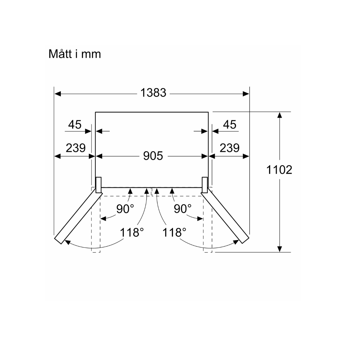 Siemens iQ300 French Door Kyl/Frys KF96NAXEA 91 cm hyperFresh, noFrost, LED-bely