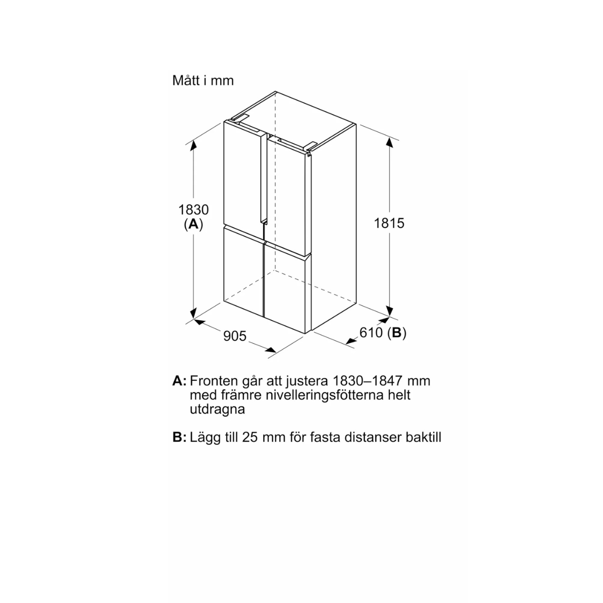 Siemens iQ300 French Door Kyl/Frys KF96NAXEA 91 cm hyperFresh, noFrost, LED-bely