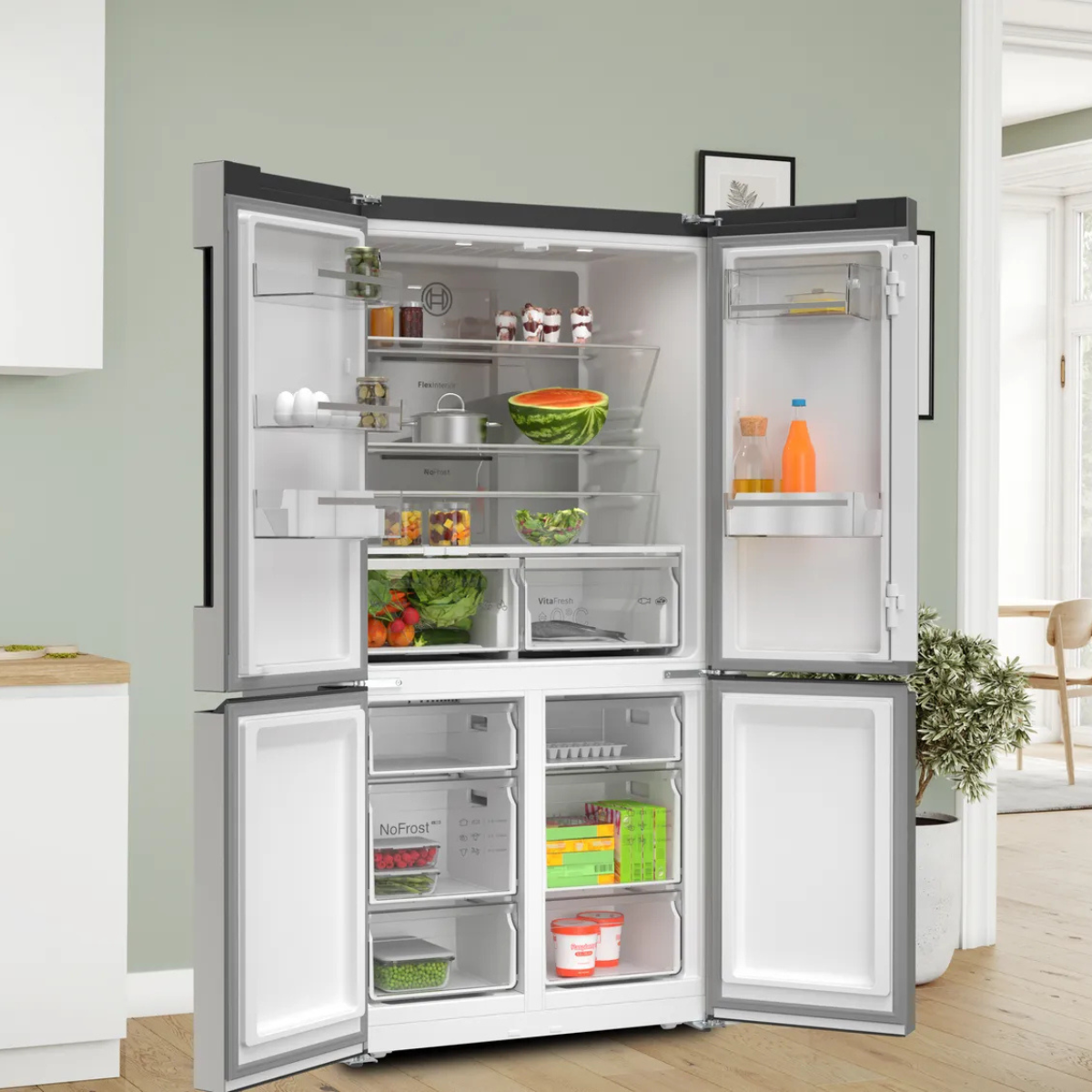 Bosch Serie 4 French Door Kyl/Frys KFN96VPEA 91 cm VitaFresh XXL, NoFrost, LED-b