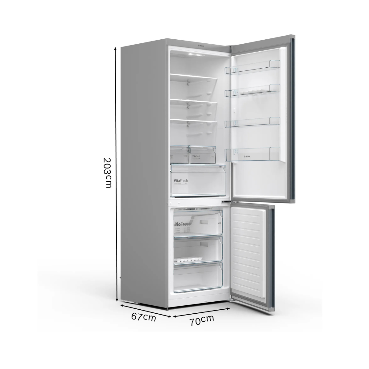 Bosch Serie 4 KGN49XLEA Kyl/Frys 70 cm VitaFresh, NoFrost, LED-belysning