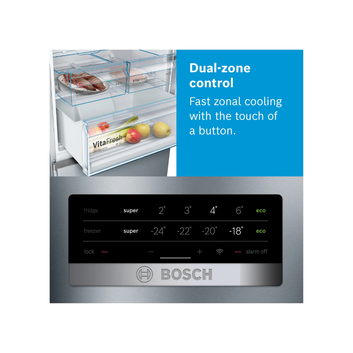 Bosch Serie 4 KGN49XLEA Kyl/Frys 70 cm VitaFresh, NoFrost, LED-belysning