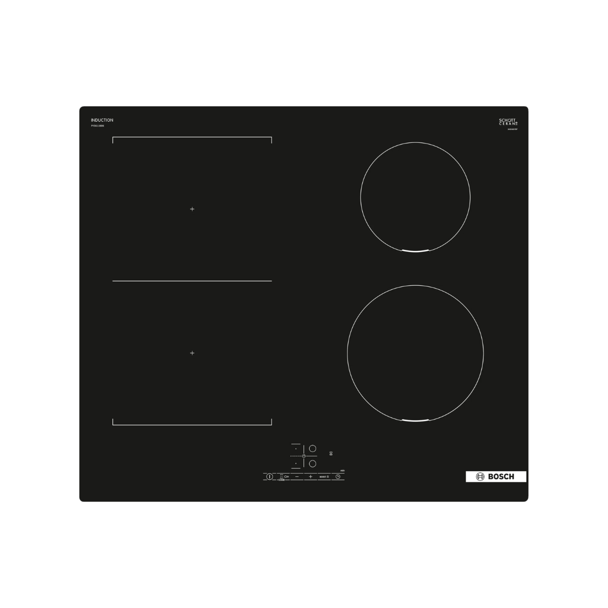 Bosch Serie 4 Induktionshäll PVS611BB6E 60 cm, CombiZone, PowerBoost, Touch