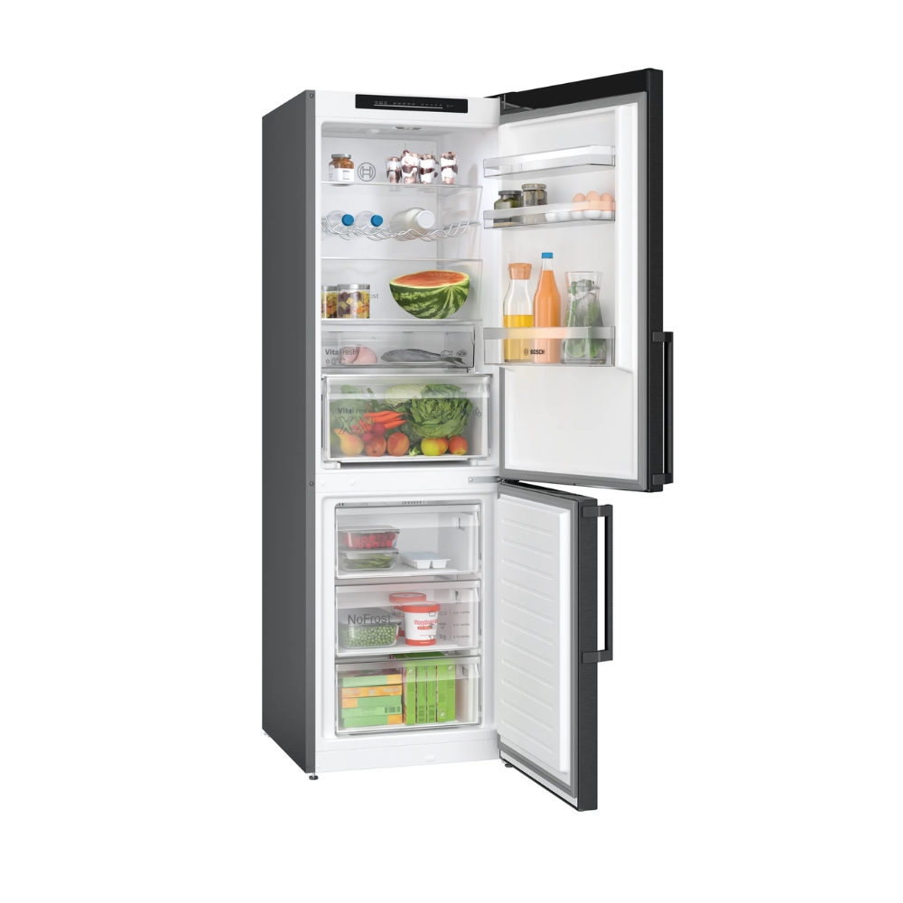 Bosch kyl-frys KGN36VXCT Serie 4, svart modell med VitaFresh & LED-belysning