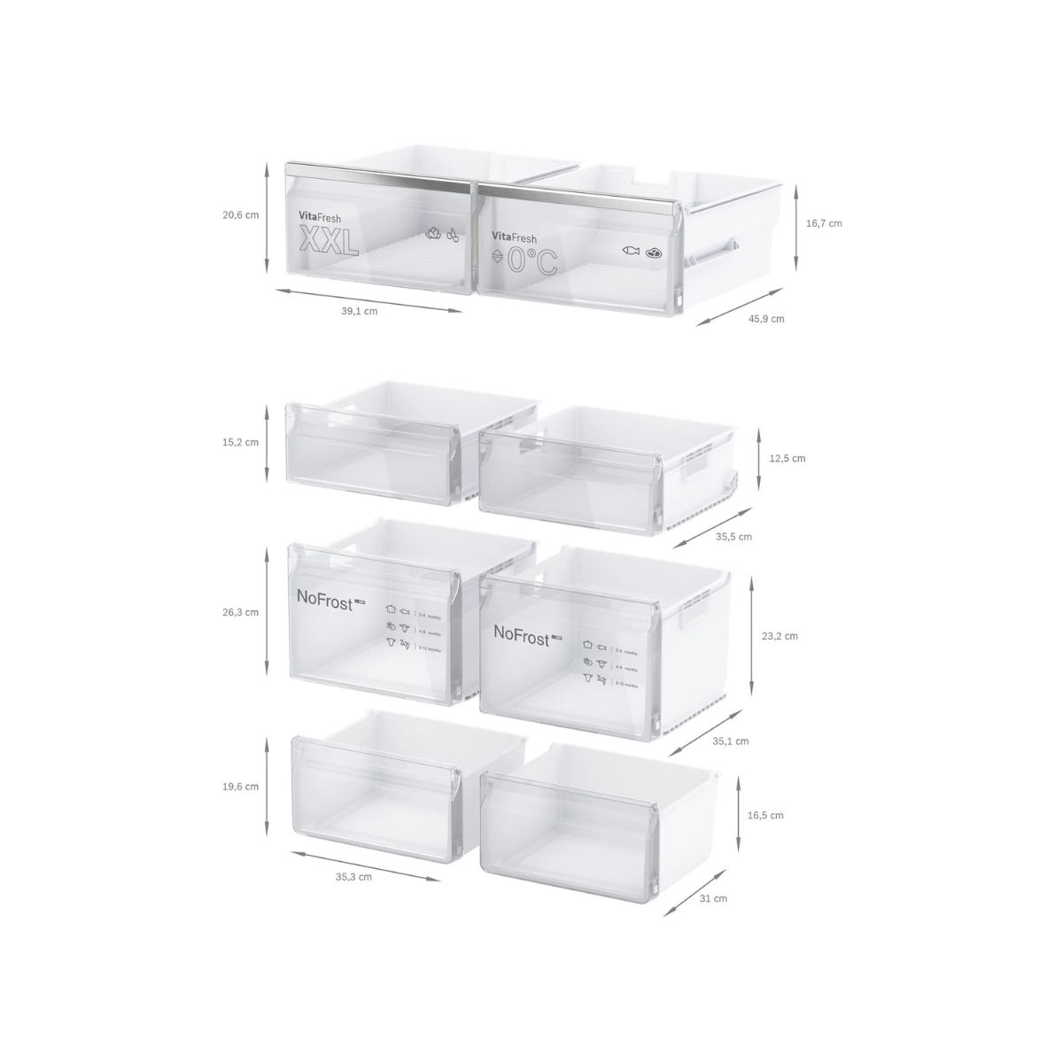 Bosch Serie 6 KFN96AXEA 183 cm French Door Kyl/Frys, VitaFresh XXL Pro