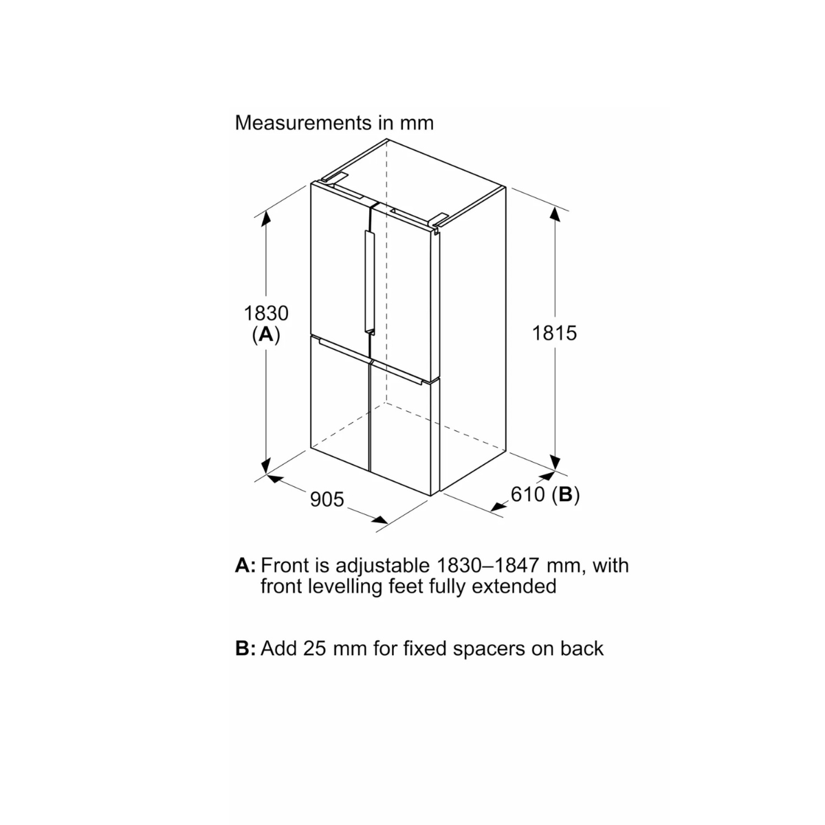 Bosch Serie 6 KFN96AXEA 183 cm French Door Kyl/Frys, VitaFresh XXL Pro