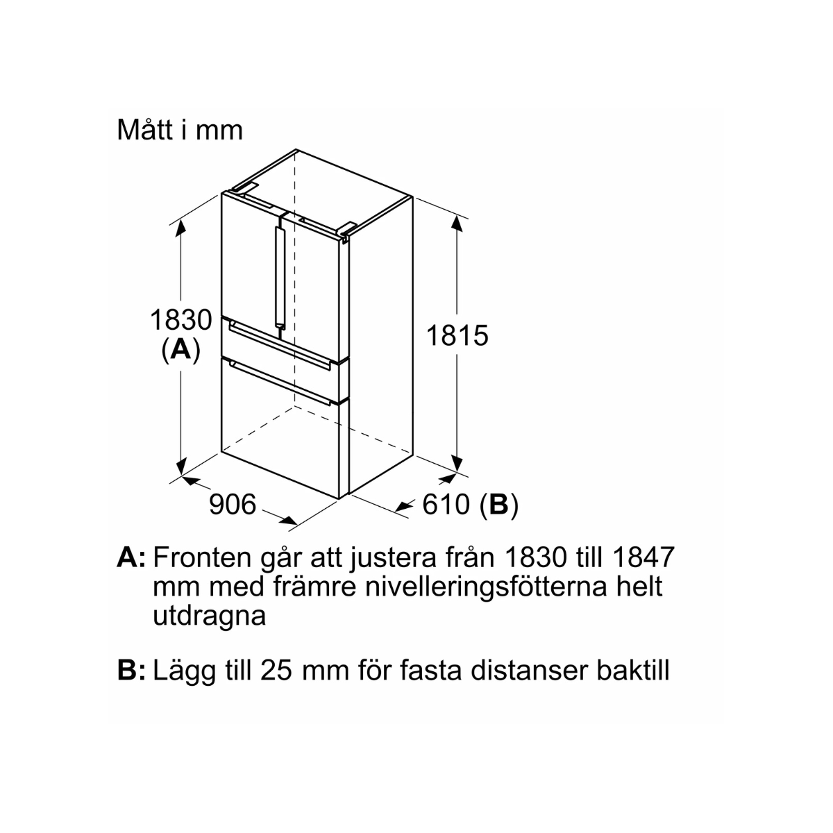 Siemens iQ700 KF96RSBEA 183 cm French Door Kyl/Frys, NoFrost, IceTwister