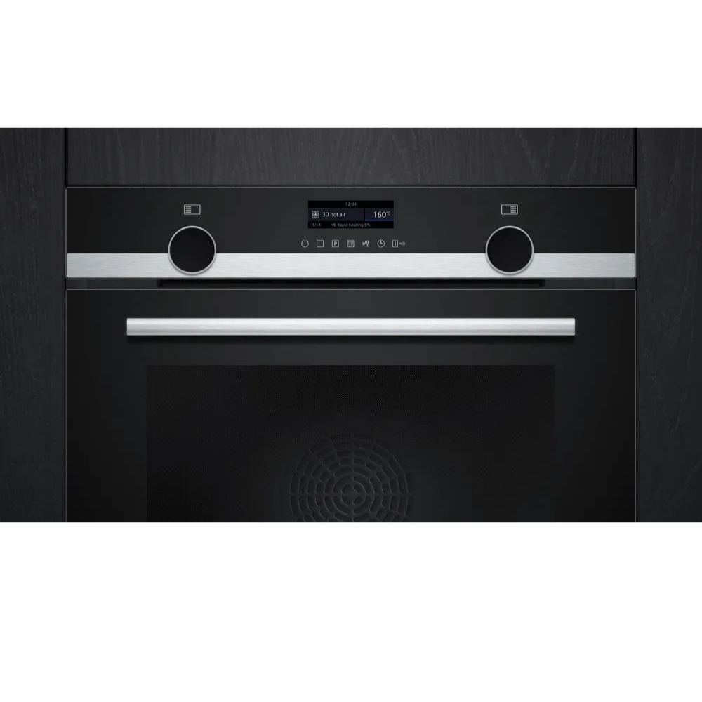 Siemens inbyggnadsugn HB579GBR3 iQ500, elegant svart med snabb uppvärmning
