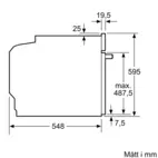 Bosch Inbyggnadsugn HRG578BB7, Serie 6, ångfunktion och pyrolytisk rengöring