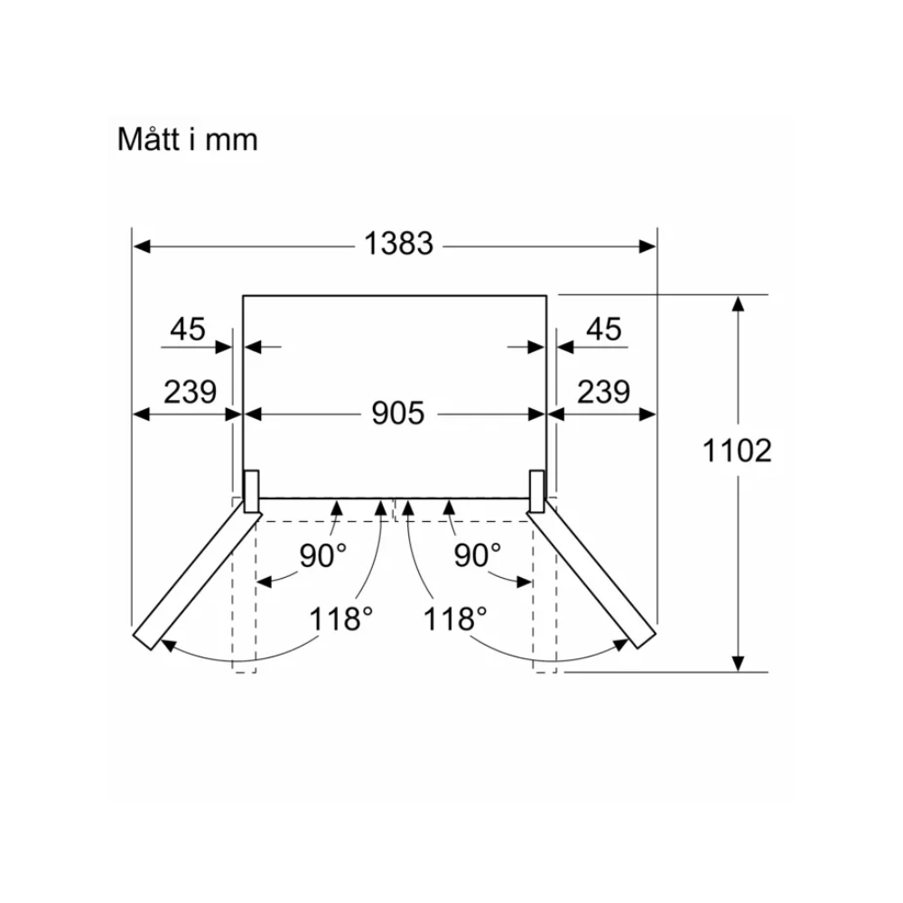 Bosch kyl-frys KFD96APEA Serie 6, fransk dörrdesign med ismaskin & VitaFresh, ro