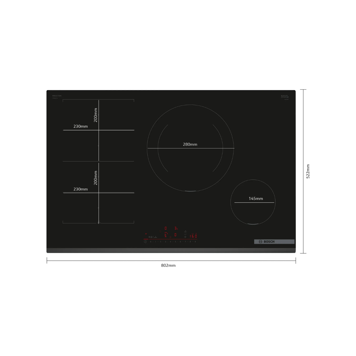 Bosch Serie 6 PXE831HC1E 80 cm Induktionshäll, PerfectFry Plus, FlexInduction,
