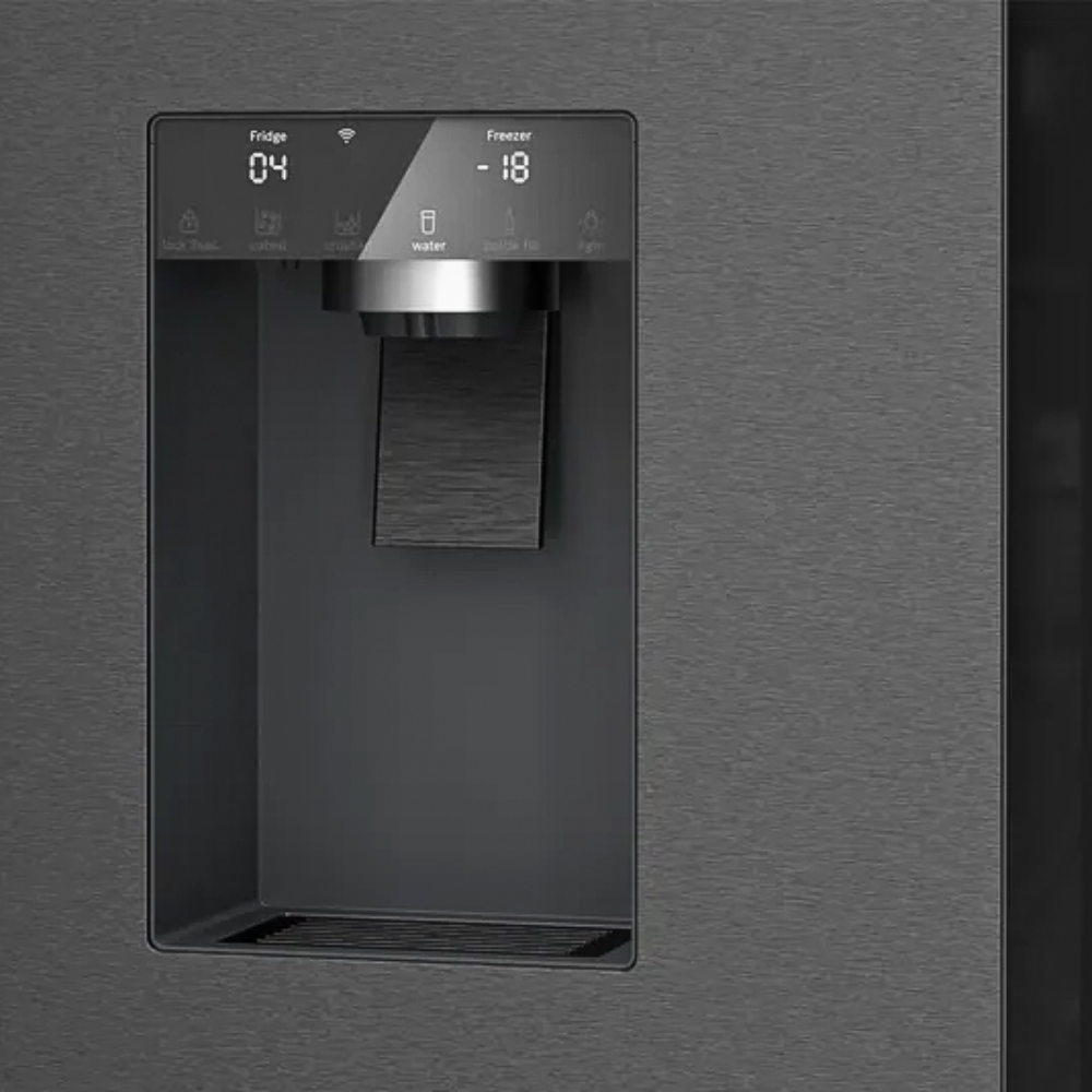 Bosch French Door kyl/frys KFI96AXEA med NoFrost och vattentank, svart rostfri