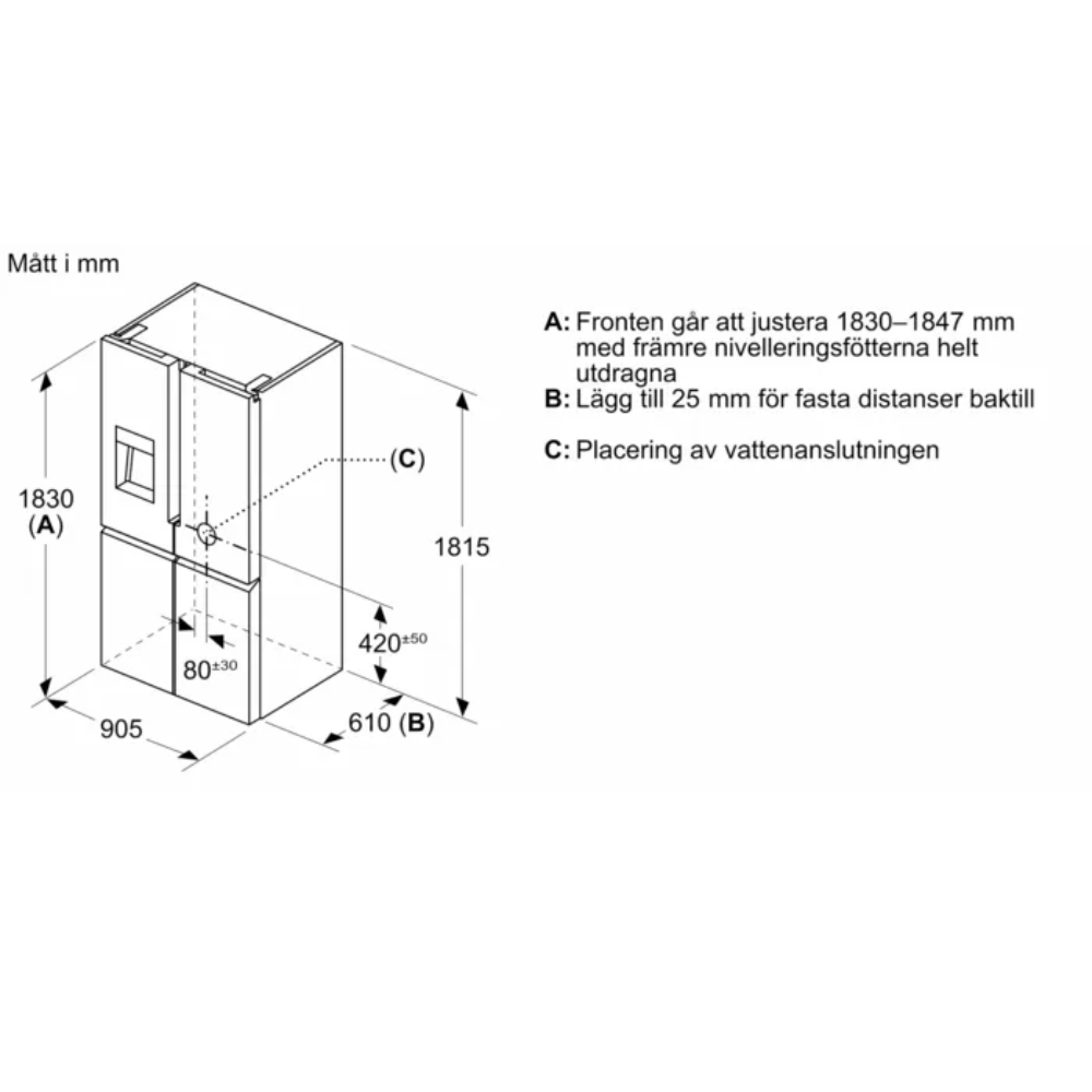 Siemens kyl-frys KF96DAXEA iQ500, French Door kyl/frys med noFrost och hyperFres