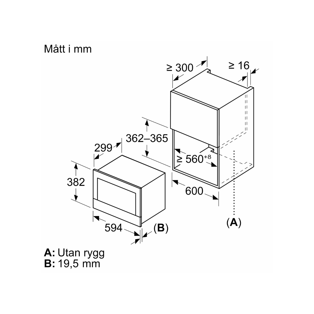 Bosch Serie 8 BFR7221B1 60 cm Inbyggnadsmikrovågsugn, 900 W, AutoPilot 7