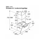 Bosch köksfläkt DWK67FN60 60 cm Serie 4, väggmonterad med lutande svart glaspane