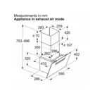 Siemens köksfläkt LC67KFN60 60 cm iQ300, väggmonterad med lutande svart glaspane