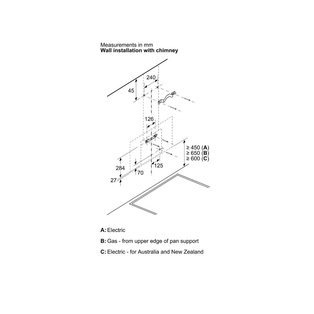 Siemens köksfläkt LC67KFN60 60 cm iQ300, väggmonterad med lutande svart glaspane