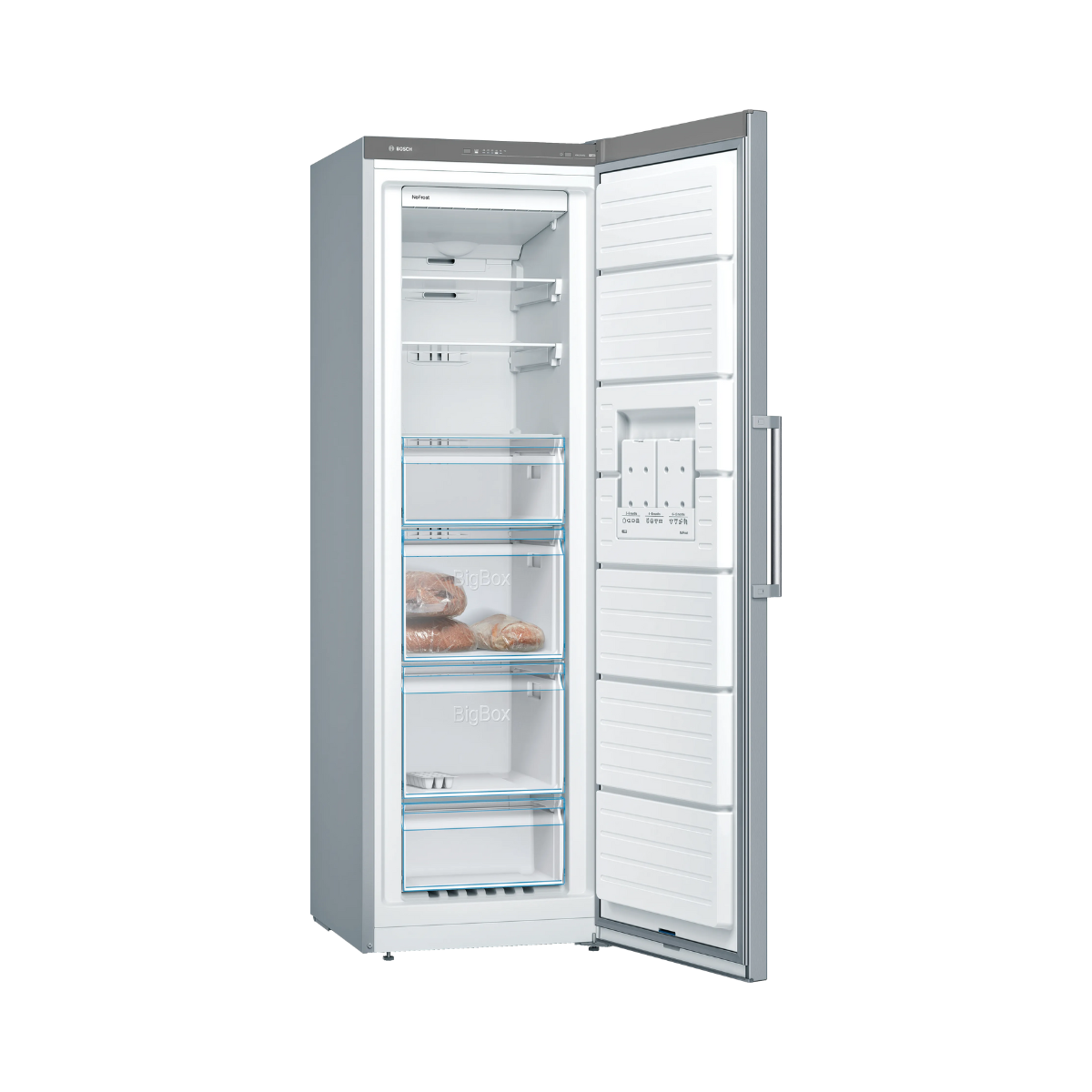 Bosch frysskåp GSN36VLEP Serie 4, 186 cm, silverdesign med BigBox & NoFrost-tekn