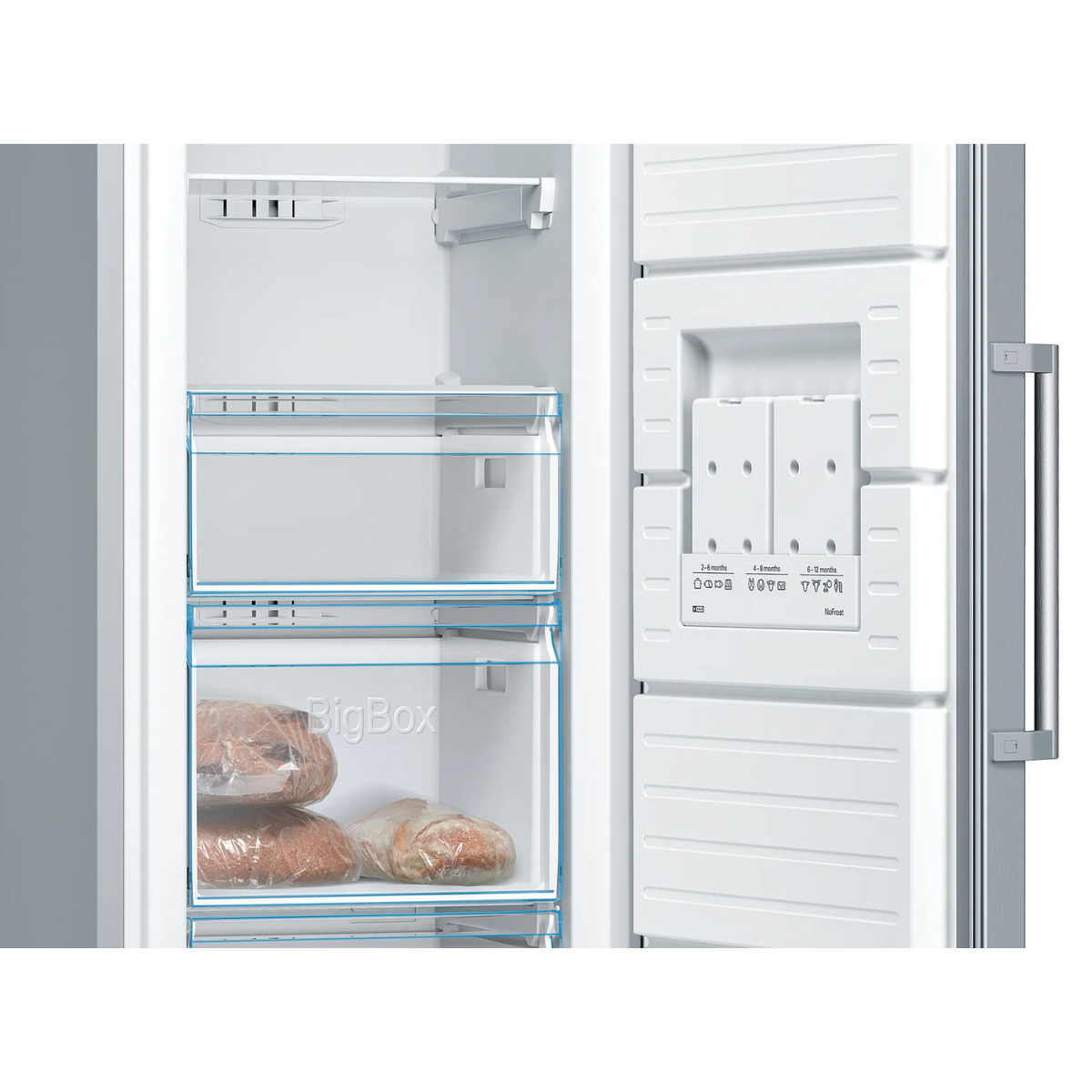 Bosch frysskåp GSN36VLEP Serie 4, 186 cm, silverdesign med BigBox & NoFrost-tekn