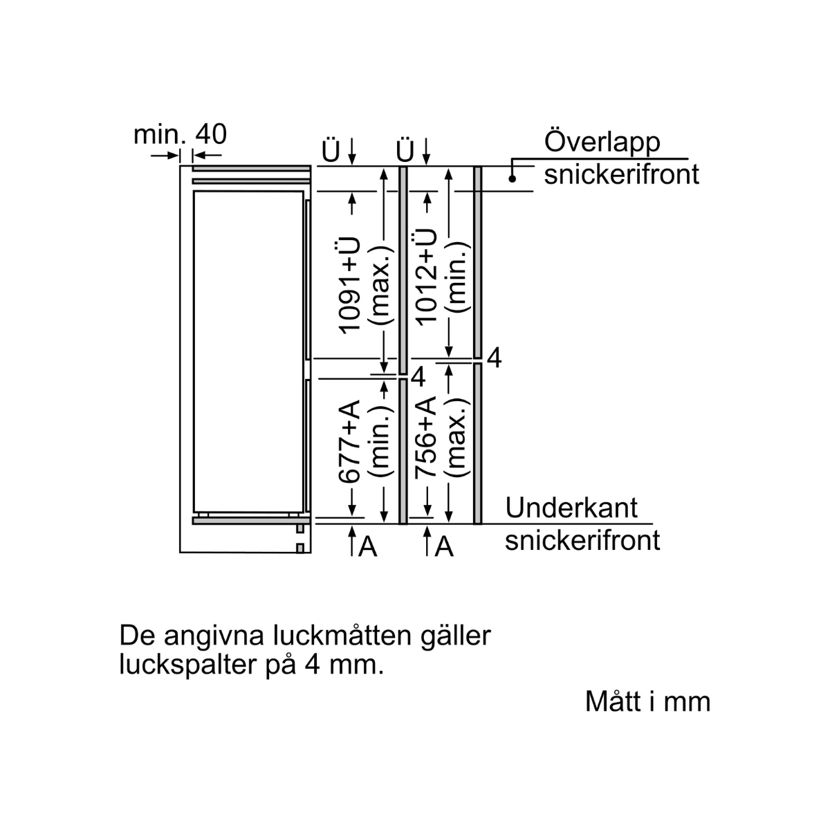 Bosch integrerad kyl-frys KIN86NSE0 Serie 4, 177 cm, NoFrost & VitaFresh