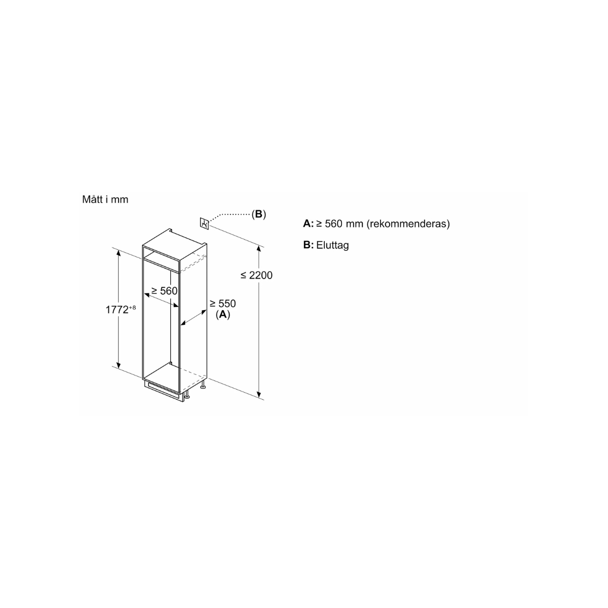 Bosch integrerad kyl-frys KIN86NSE0 Serie 4, 177 cm, NoFrost & VitaFresh