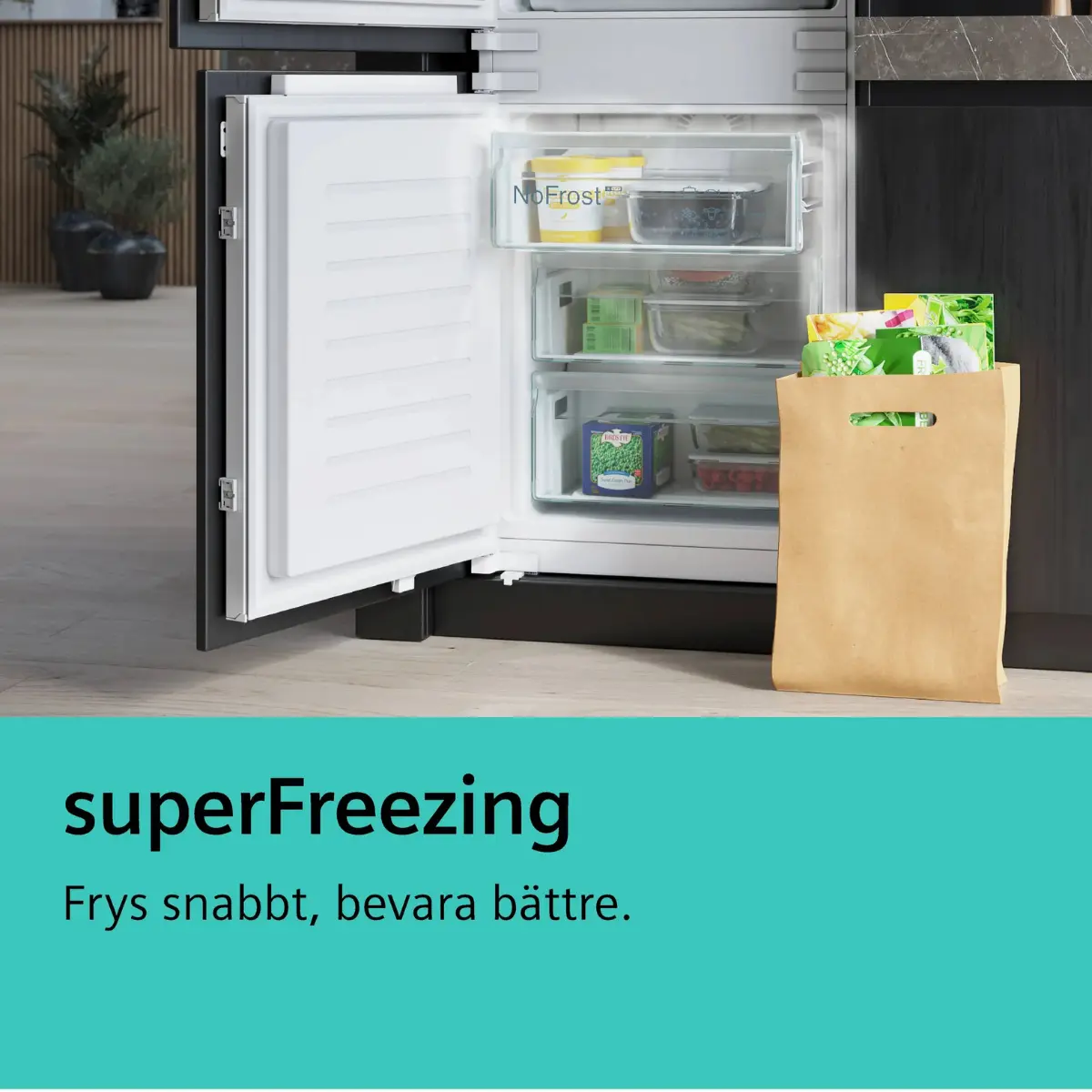 Siemens integrerat frysskåp GI81NVEE0 iQ300, 177 cm, NoFrost & BigBox