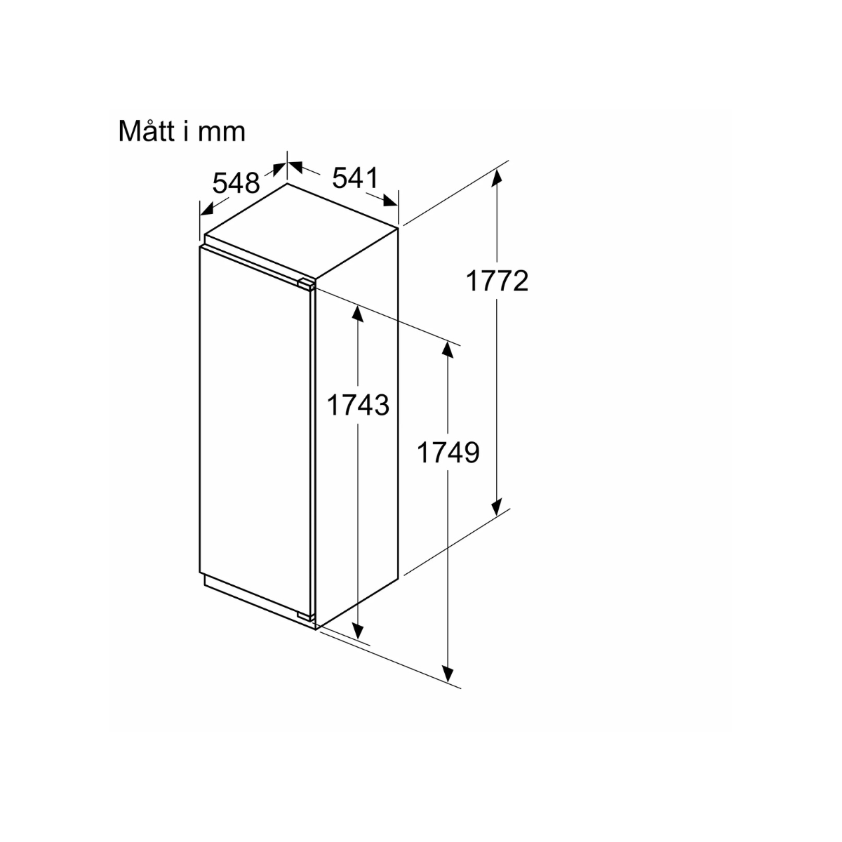 Bosch integrerat kylskåp KIR81VFE0 Serie 4, 177 cm, VitaFresh & SoftClose