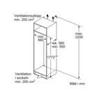 Bosch integrerat kylskåp KIR81VFE0 Serie 4, 177 cm, VitaFresh & SoftClose