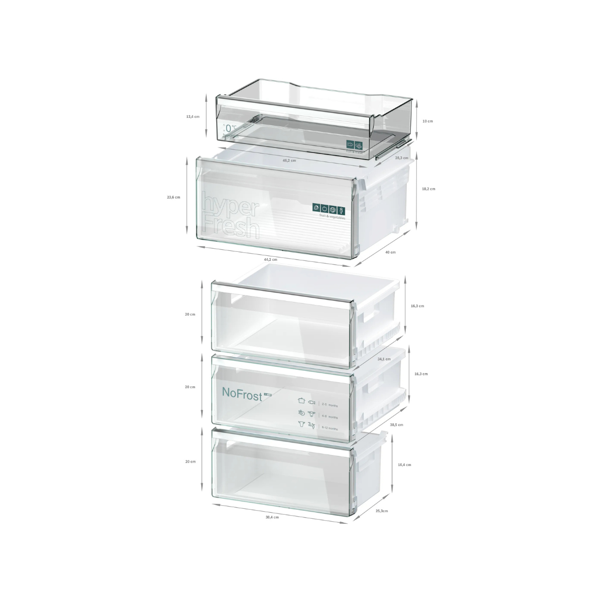 Siemens kyl-frys KG39NXXCF iQ300, 203 cm, hyperFresh & låg ljudnivå (35 dB), sva