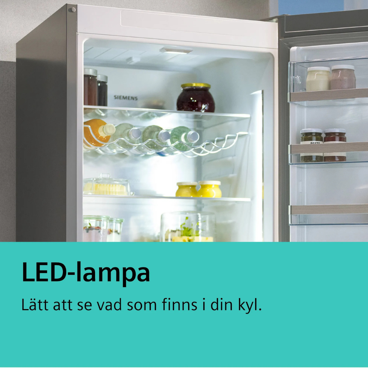 Siemens kyl-frys KG39NXXCF iQ300, 203 cm, hyperFresh & låg ljudnivå (35 dB), sva