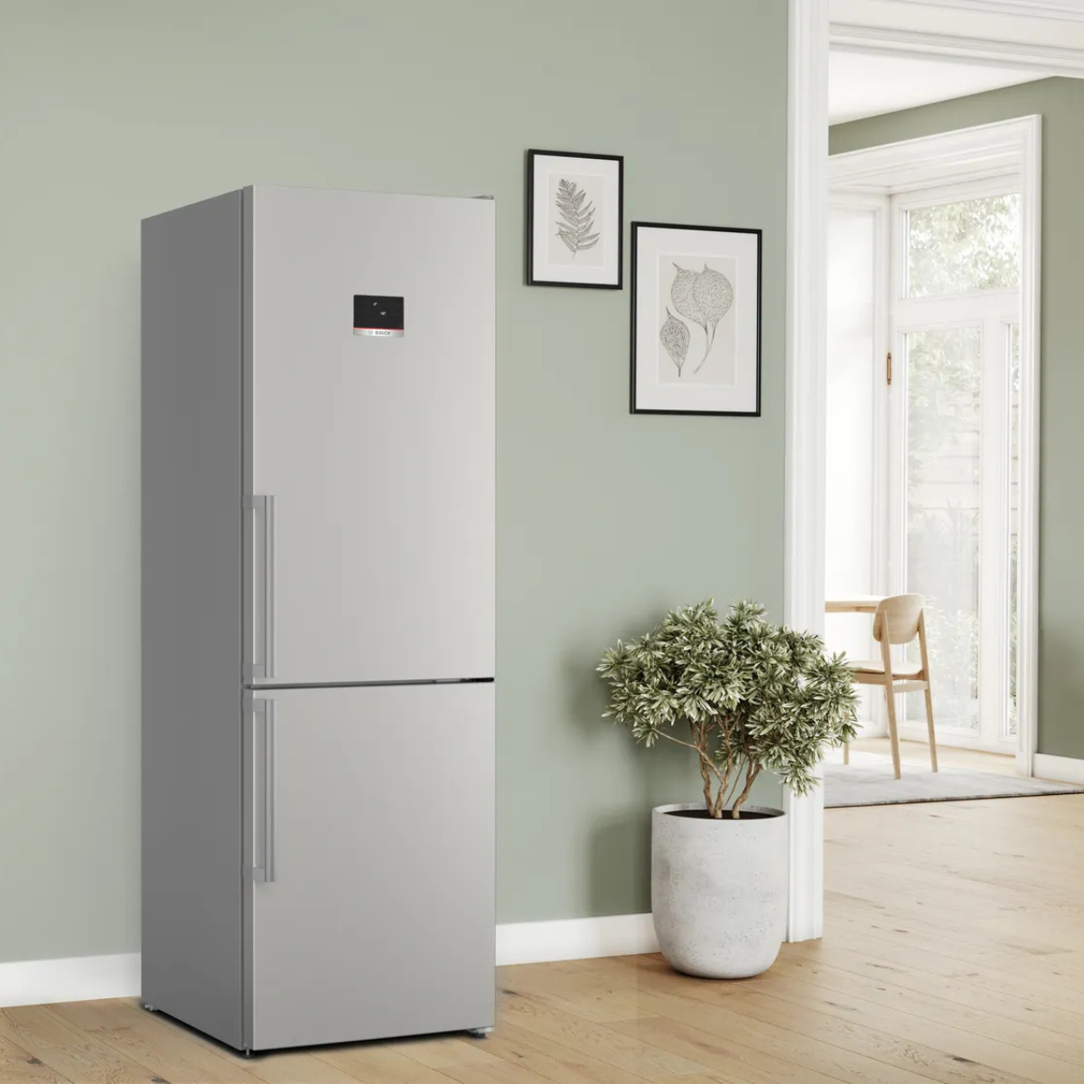 Bosch kyl-frys KGN367ICT Serie 4, 186 cm, rostfri design med VitaFresh & NoFrost