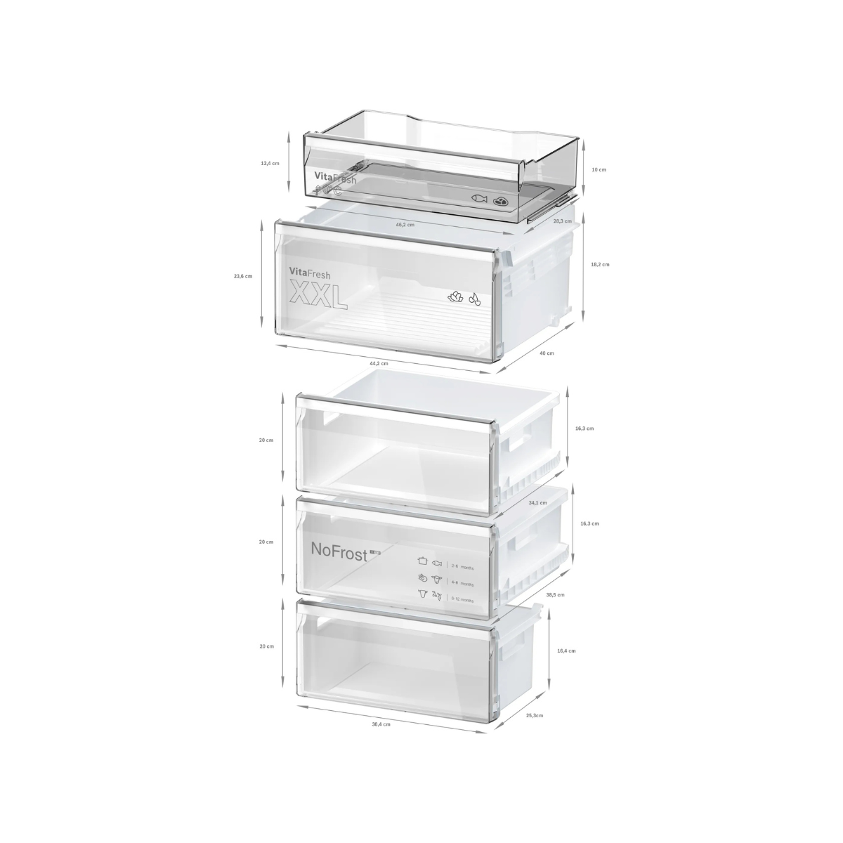 Bosch kyl-frys KGN367ICT Serie 4, 186 cm, rostfri design med VitaFresh & NoFrost