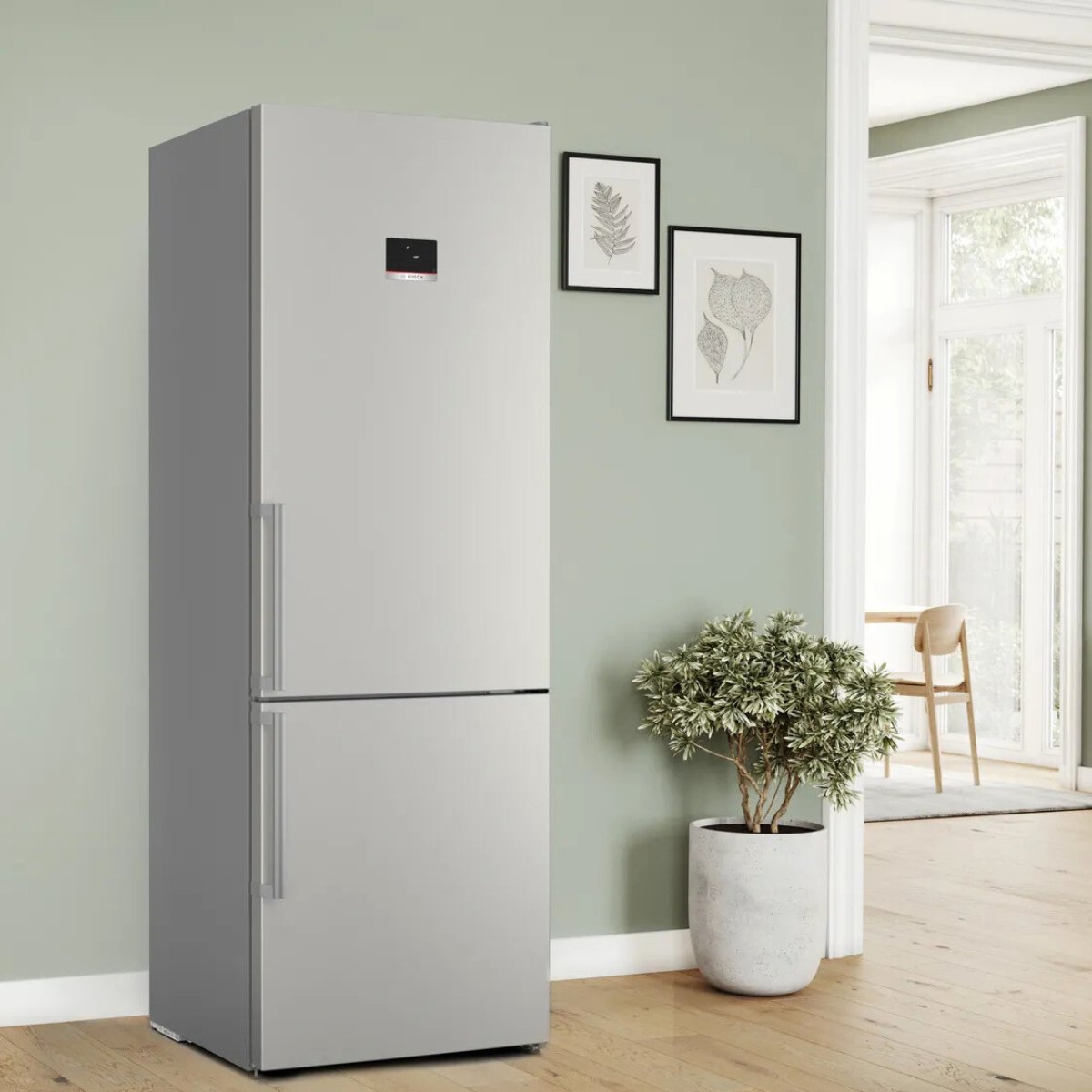 Bosch kyl-frys KGN497ICT Serie 4, 203 cm XL, rostfri modell med Nofrost