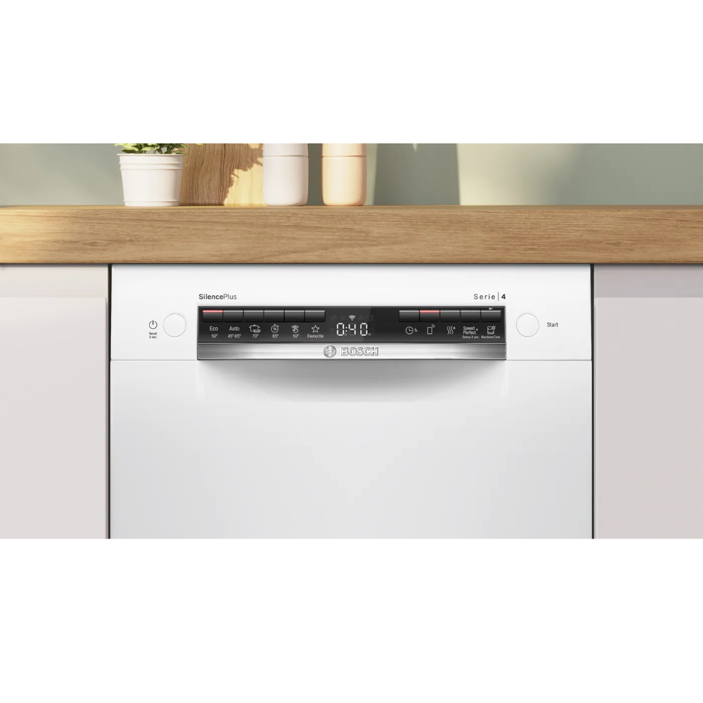 Bosch smal diskmaskin SPU4HMW01S Serie 4, med Extra Dry & WiFi-stöd