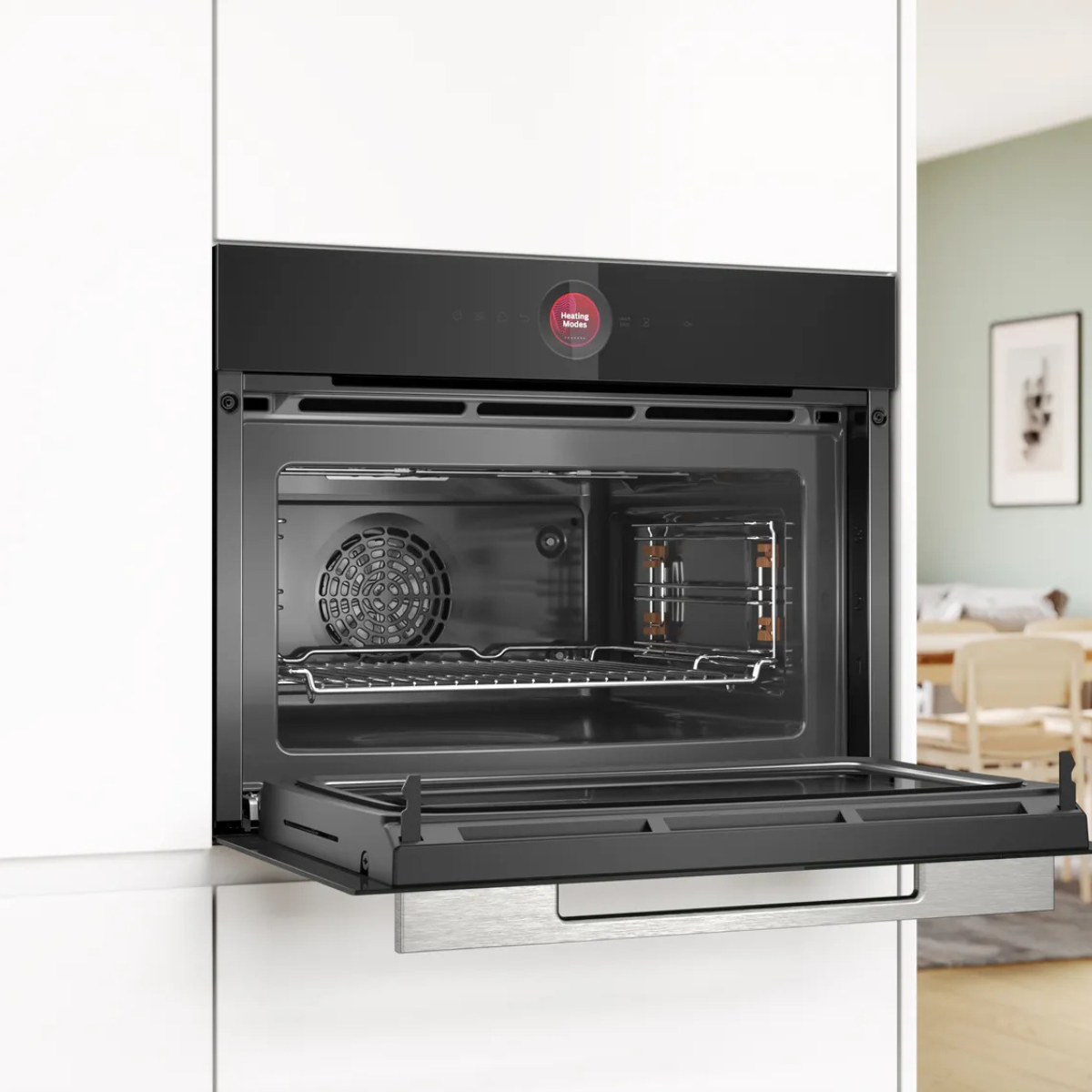 Bosch kompakt inbyggnadsugn CMG7241B1 Serie 8, med mikrofunktion, svart glas