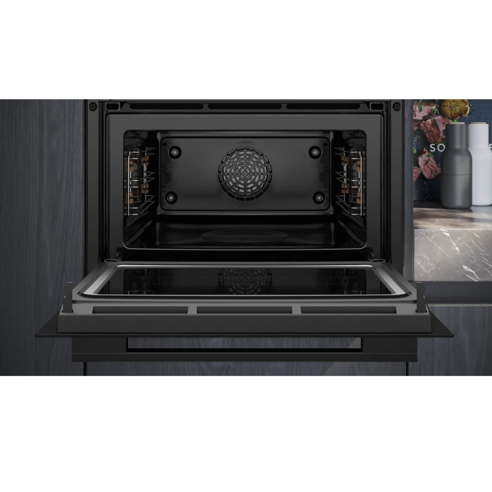 Siemens kompakt inbyggnadsugn CM724G1B1 iQ700, med mikrofunktion, svart design