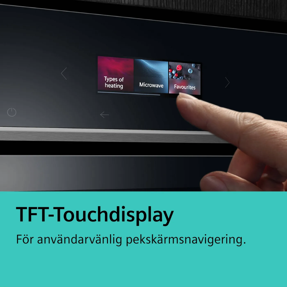 Siemens kompakt inbyggnadsugn CM724G1B1 iQ700, med mikrofunktion, svart design