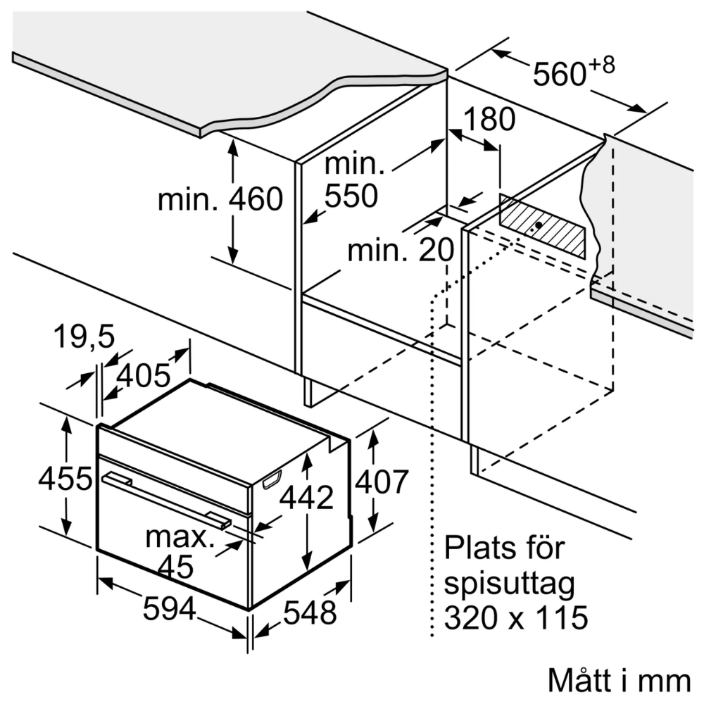 Siemens kompakt inbyggnadsugn CM724G1B1 iQ700, med mikrofunktion, svart design