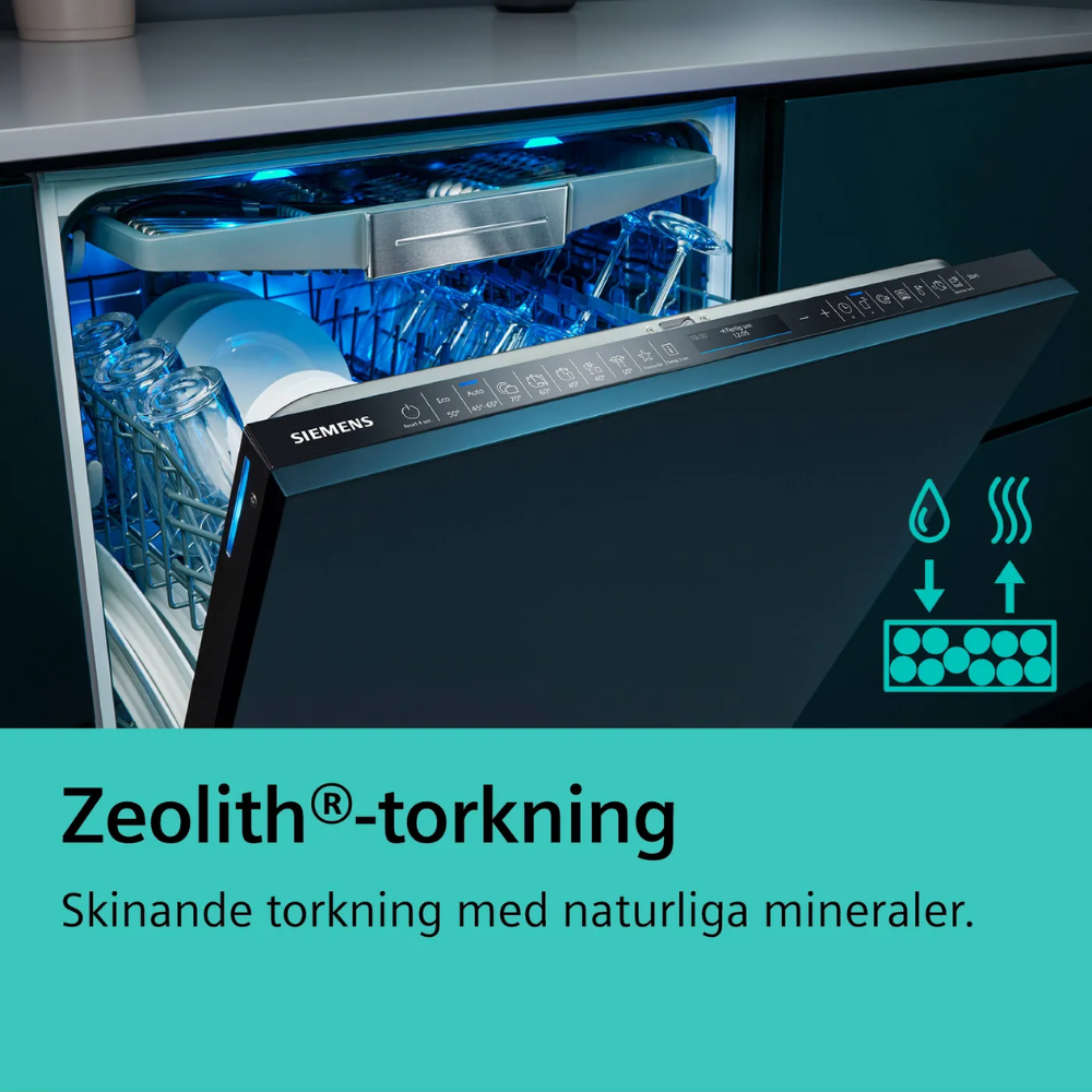 Siemens diskmaskin SX75ZX07CE iQ500, helintegrerad med Zeolith & passar IKEA Met