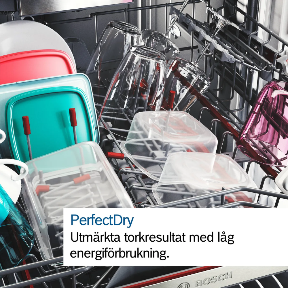 Bosch diskmaskin SMU6ZCS10S Serie 6, med Zeolith-torkning, toppkorg, WiFi