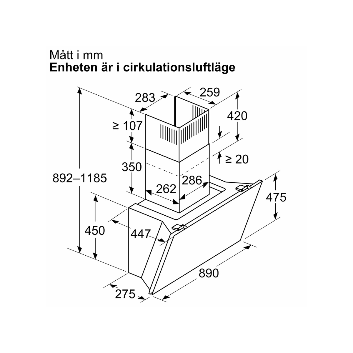 Siemens iQ700 Vägghängd fläkt LC91KLT60