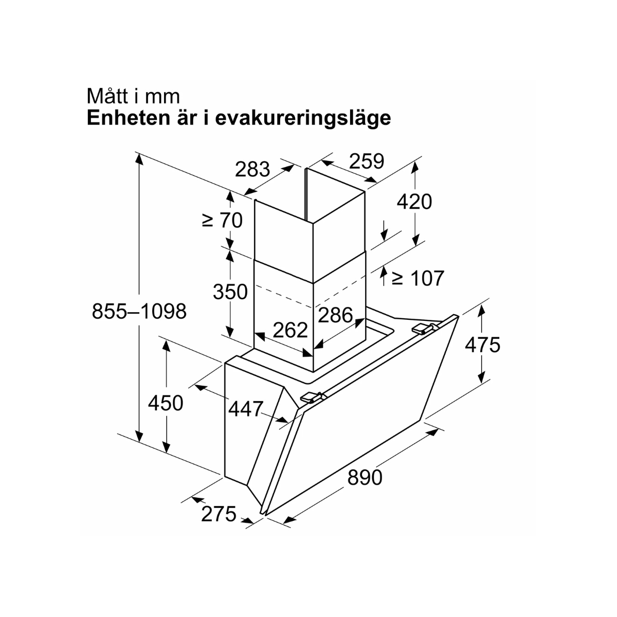 Siemens iQ700 Vägghängd fläkt LC91KLT60