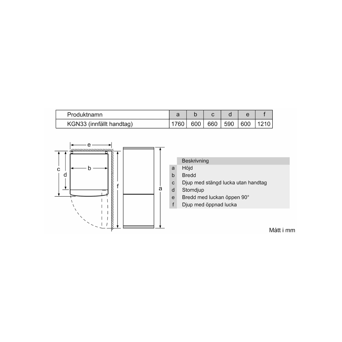 Bosch kyl/frys KGN33NWEB