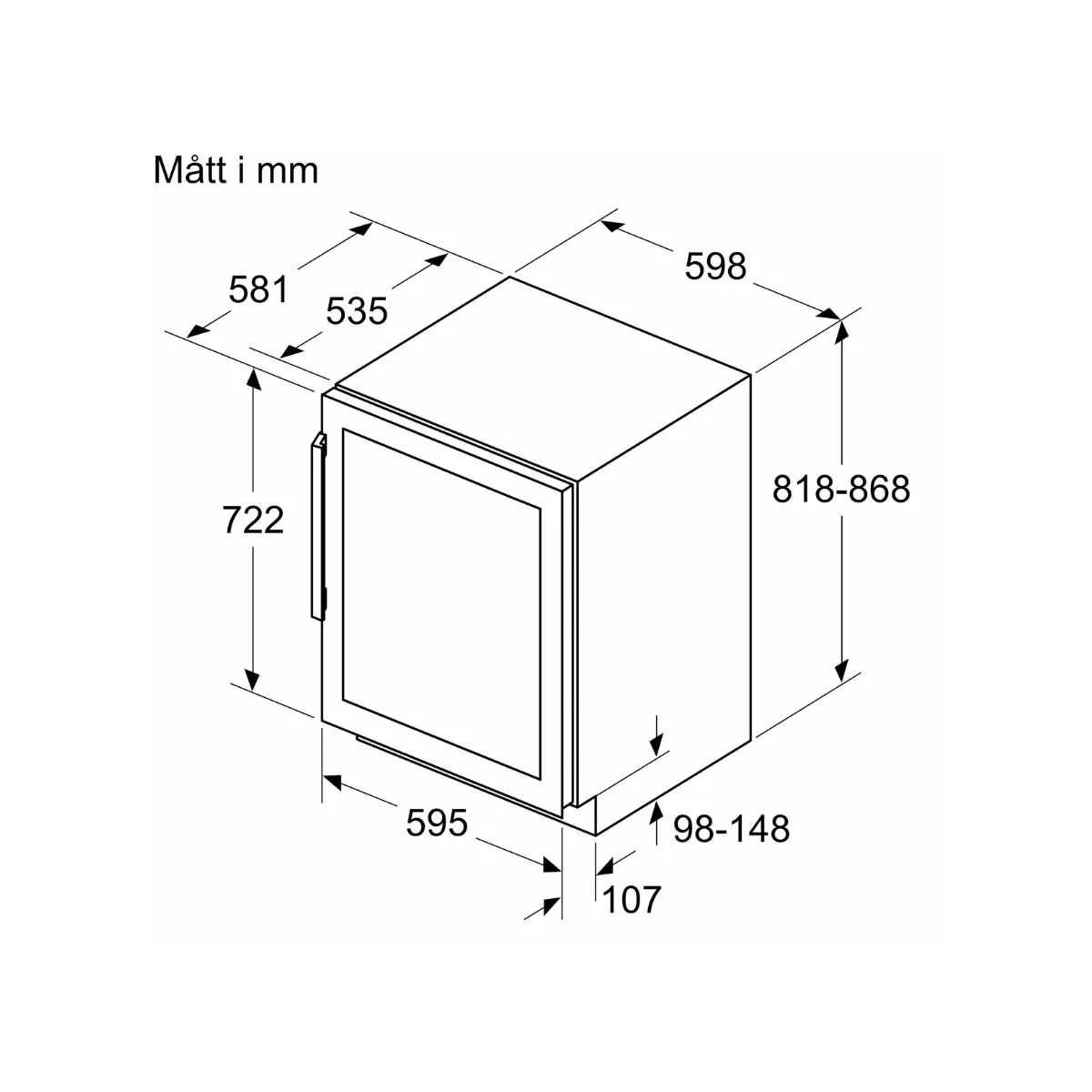 Bosch KUW21AHG0 Serie 6, Vinkylskåp