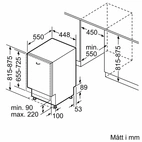 Siemens SR65ZX22ME iQ500, Integrerad diskmaskin, 45 cm