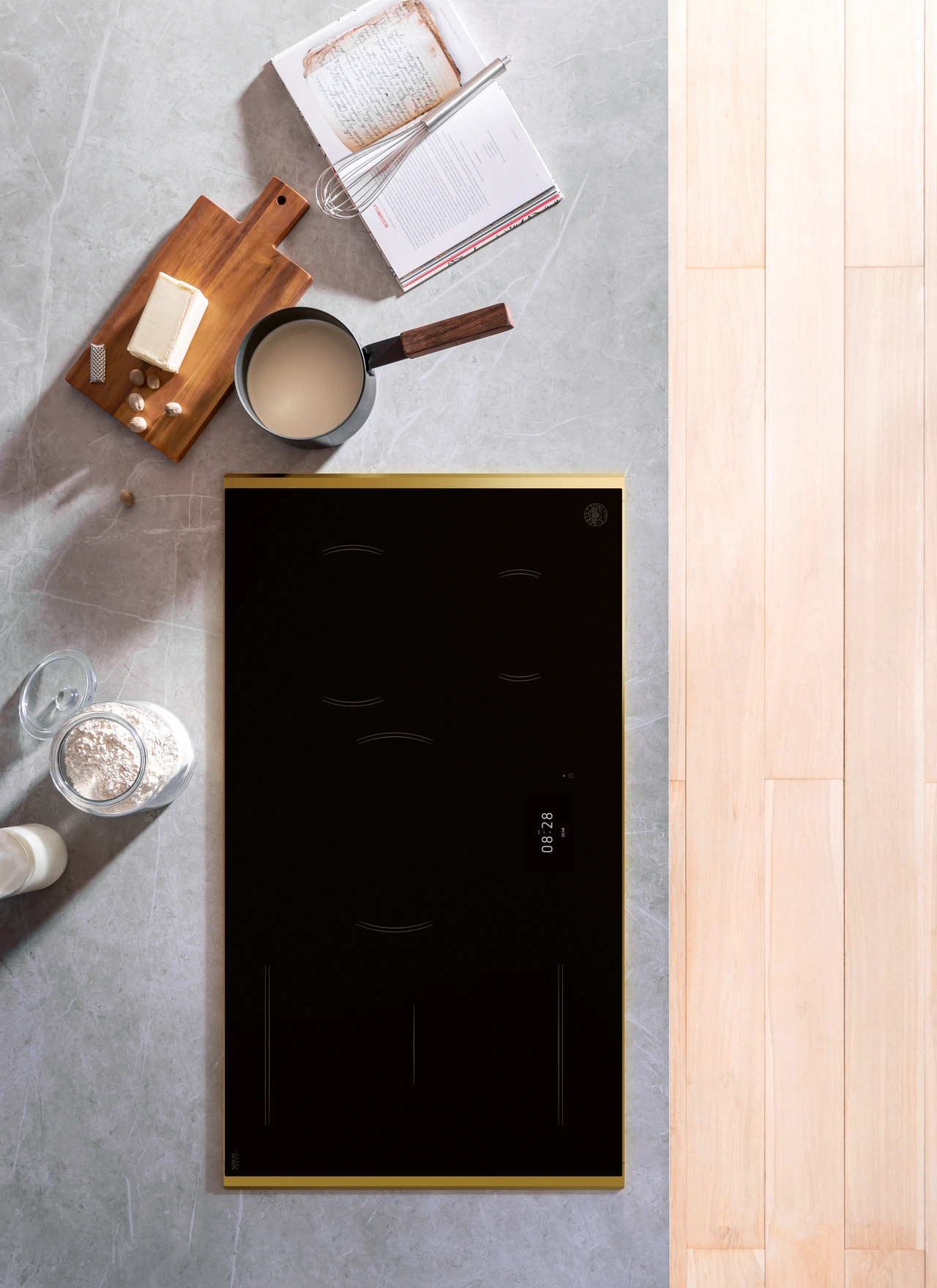 Bertazzoni Super-Premium Induktionshäll, 90 cm, TFT display, 5 zoner (1 Flex) +