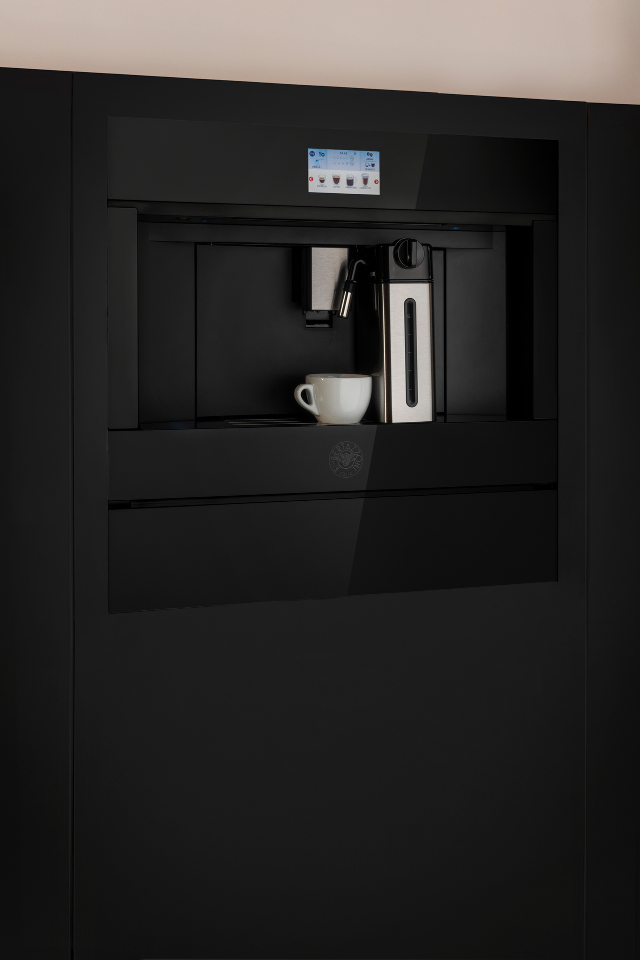 Bertazzoni Integrerad kaffemaskin, svart glas, Modern-series